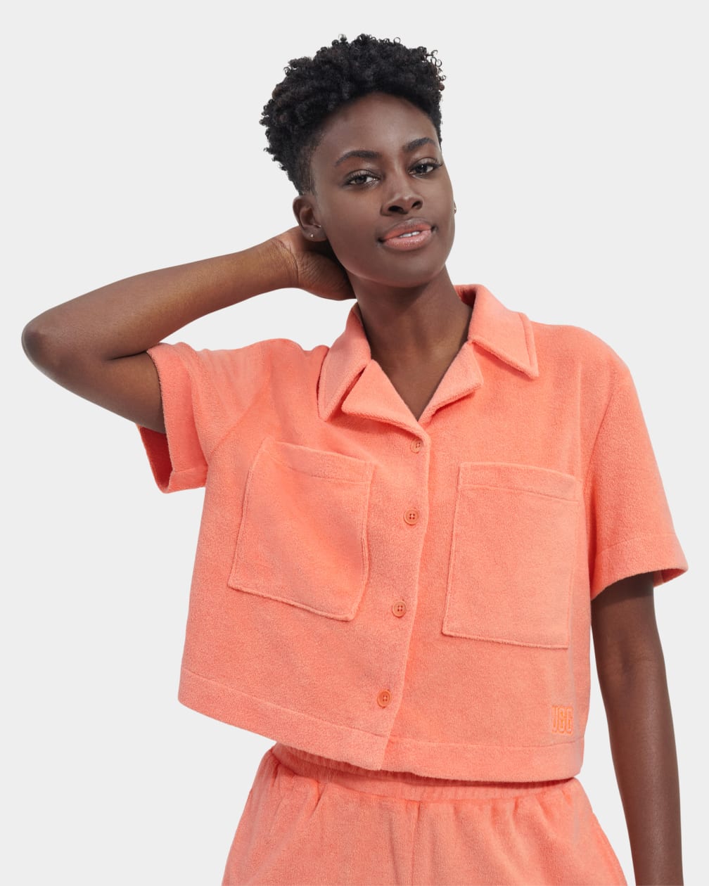 Orange Ugg Saniyah Sleeve Buttondown Women Tops | 270841-UEG