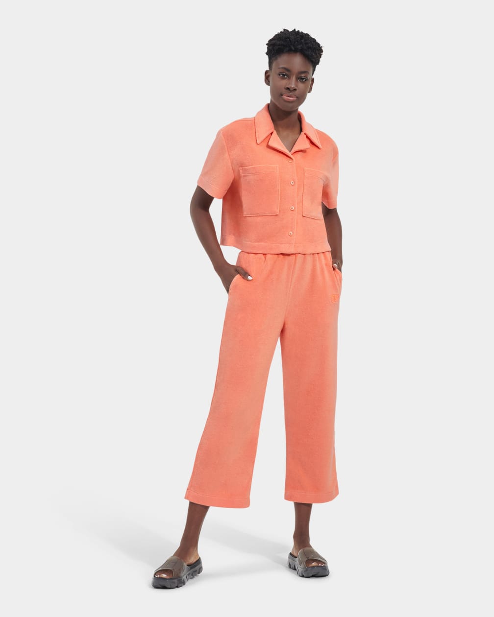 Orange Ugg Saniyah Sleeve Buttondown Women Tops | 270841-UEG