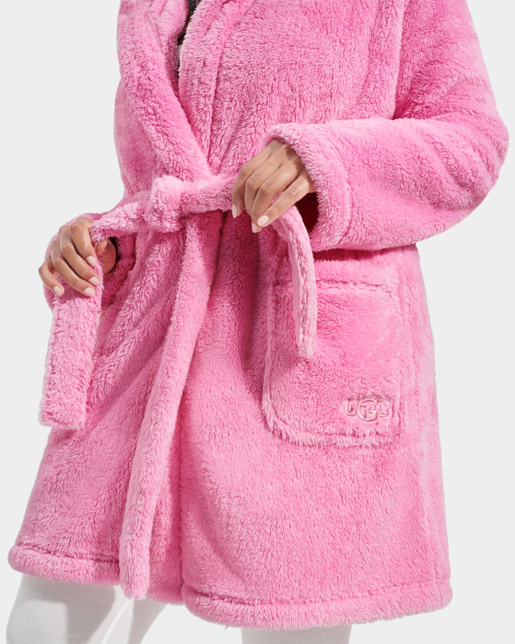 Pink Ugg Aarti Plush Robe Women Sleepwear | 761259-MQP