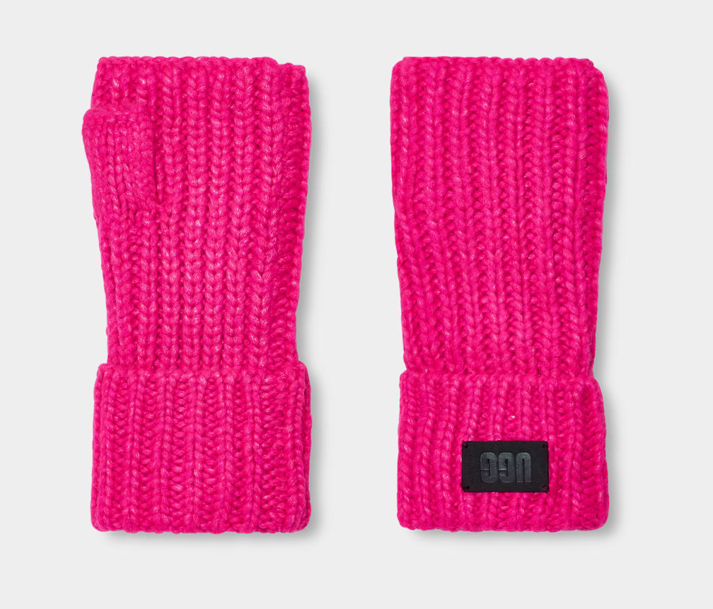 Pink Ugg Chunky Fingerless Cuff Women Gloves | 281764-CEQ