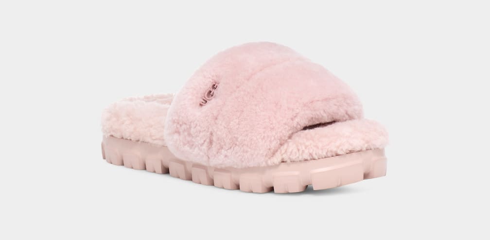 Pink Ugg Cozetta Curly Women Slides | 152946-JWO