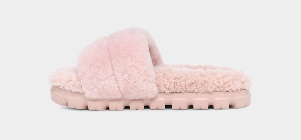 Pink Ugg Cozetta Curly Women Slides | 152946-JWO