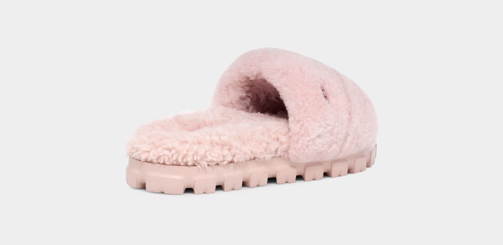 Pink Ugg Cozetta Curly Women Slides | 152946-JWO