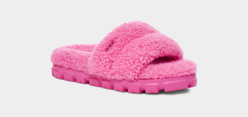 Pink Ugg Cozetta Curly Women Slippers | 754302-AGF