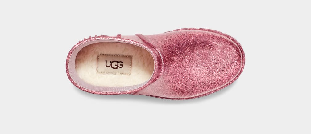 Pink Ugg Drizlita Glitter Kids' Boots | 341976-SPL