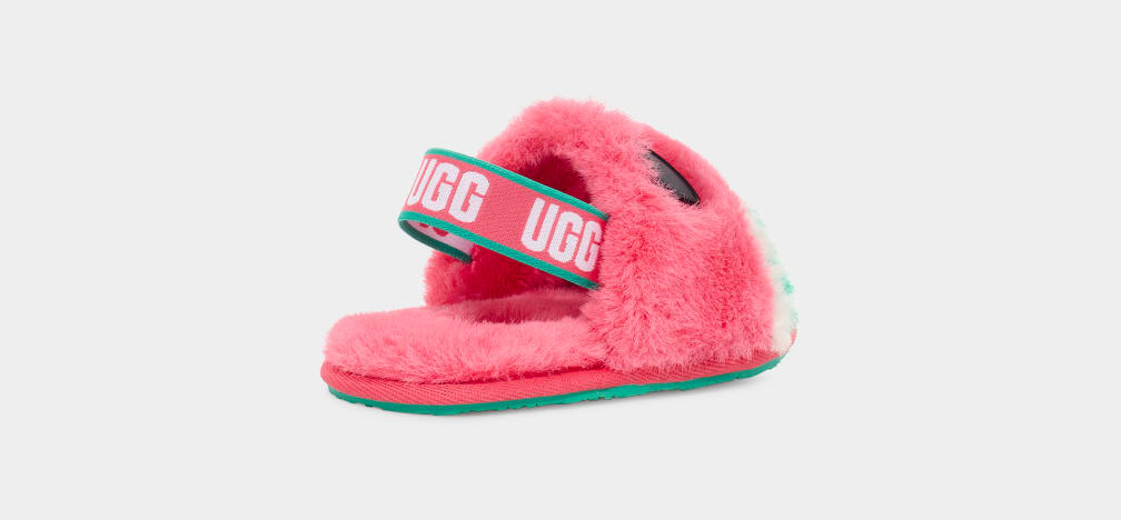 Pink Ugg Fluff Yeah Watermelon Stuffie Kids' Slippers | 738594-EWM