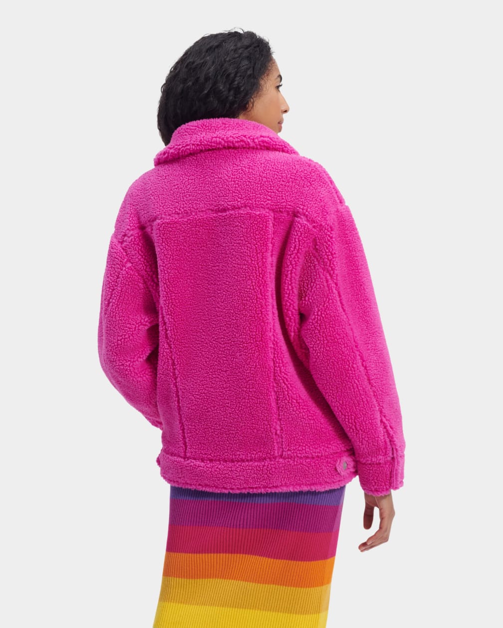 Pink Ugg Frankie Sherpa Trucker Women Jackets | 721548-AHO