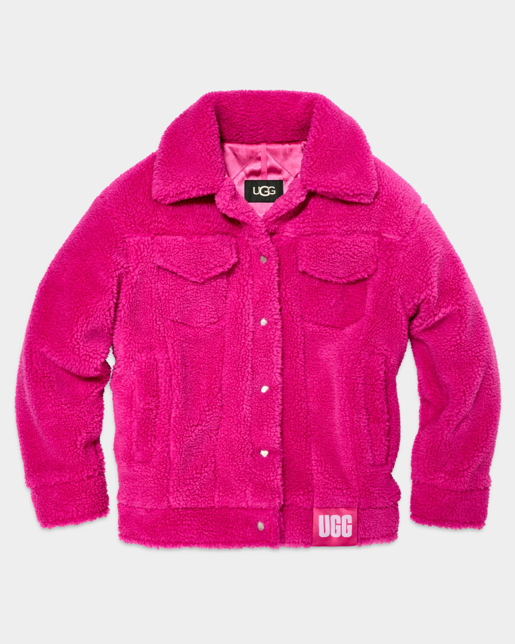 Pink Ugg Frankie Sherpa Trucker Women Jackets | 721548-AHO