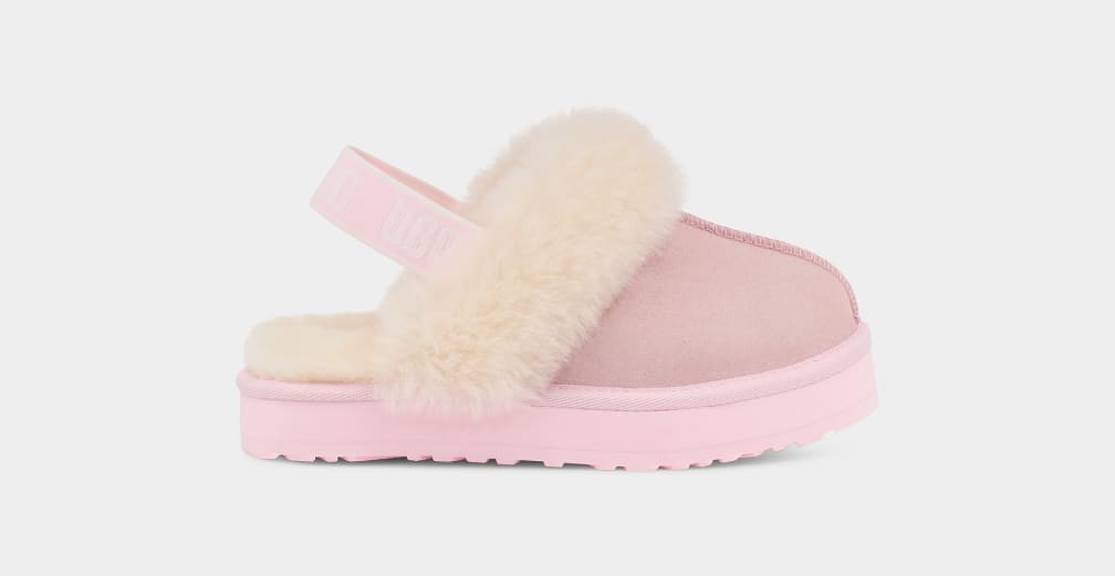 Pink Ugg Funkette Kids\' Slippers | 451906-BAX