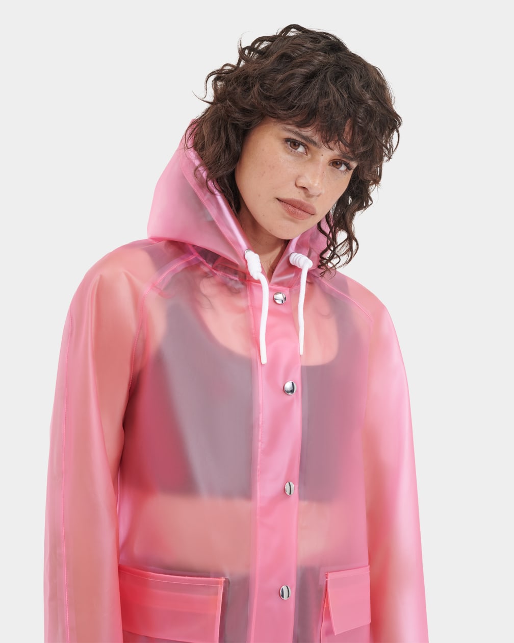 Pink Ugg Hutton Rain Women Jackets | 853246-CIE