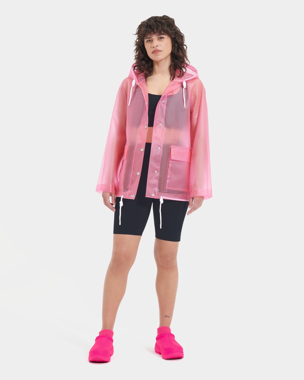 Pink Ugg Hutton Rain Women Jackets | 853246-CIE