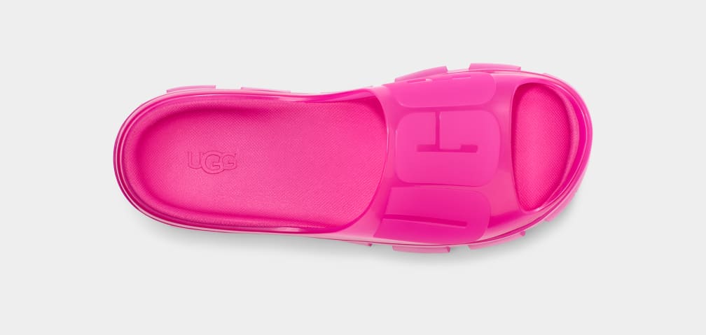 Pink Ugg Jella Clear Women Slides | 370546-CSA