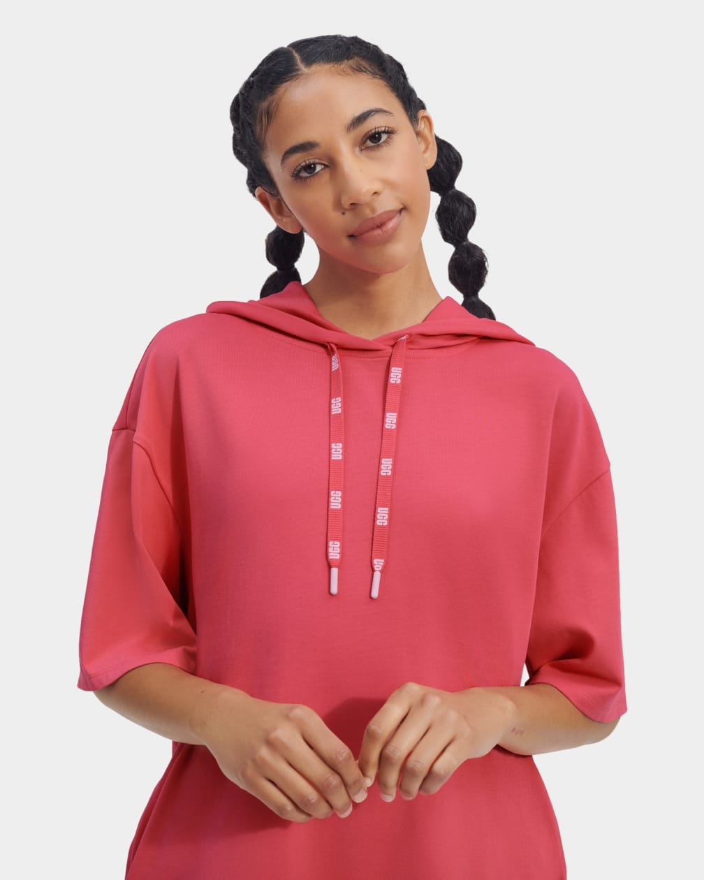 Pink Ugg Kassey Hooded T Women Dress | 502739-AFD