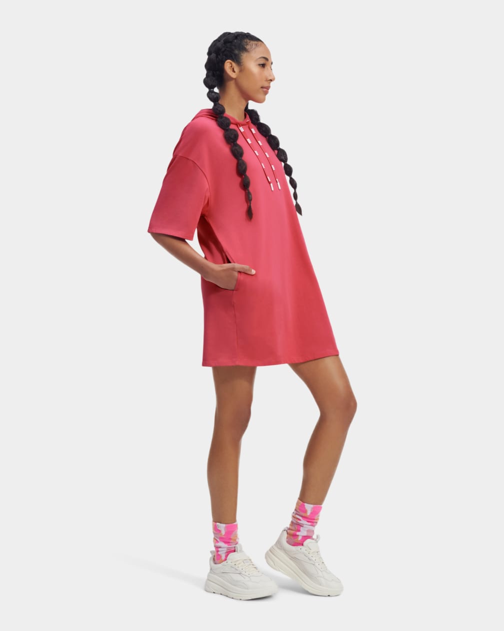 Pink Ugg Kassey Hooded T Women Dress | 502739-AFD