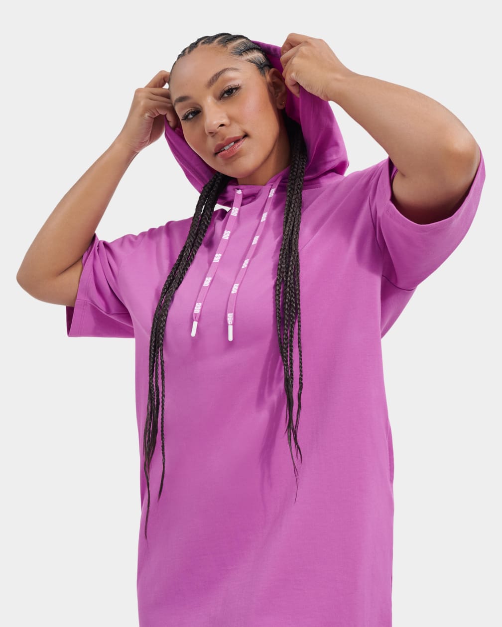 Pink Ugg Kassey Hooded T Women Dress | 854069-ZVD