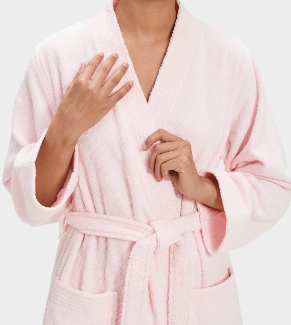 Pink Ugg Lorie Terry Robe Women Sleepwear | 473519-ONB