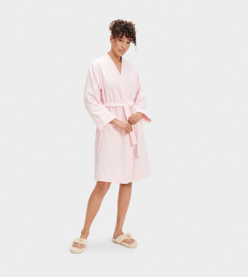 Pink Ugg Lorie Terry Robe Women Sleepwear | 473519-ONB