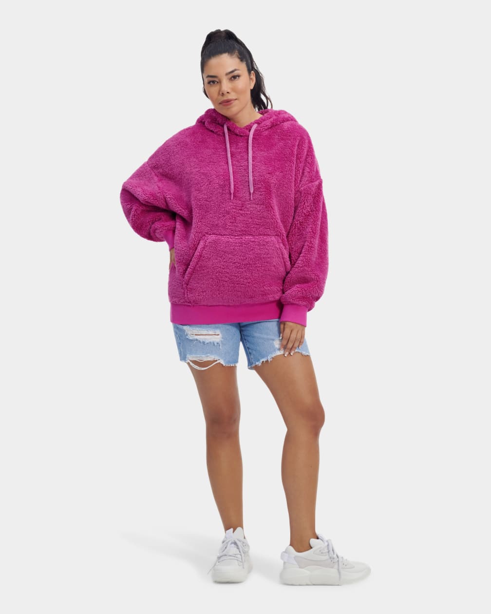 Pink Ugg Loyra Sherpa Women Hoodie | 850921-JFD