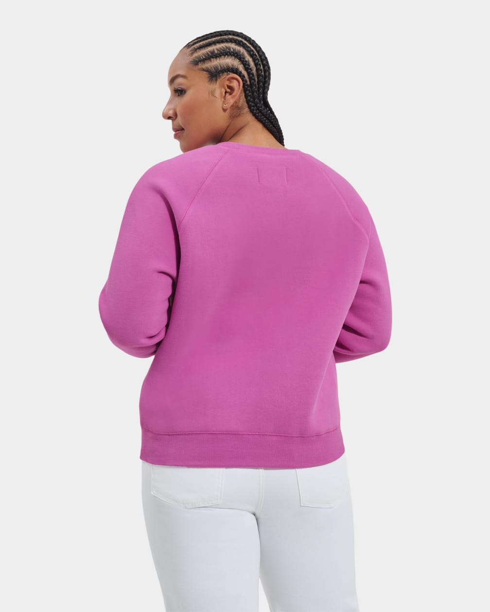 Pink Ugg Madeline Fuzzy Logo Crewneck Women Sweatshirt | 723046-GEH