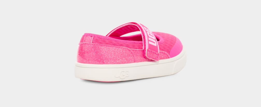 Pink Ugg Rennon Skimmer Glitter Kids' Sneakers | 240719-XLV