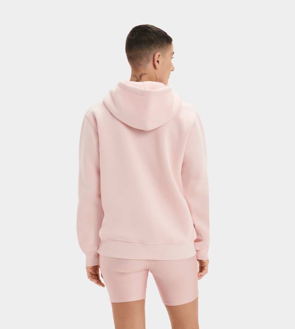 Pink Ugg Rey Fuzzy Logo Women Hoodie | 156032-VWG