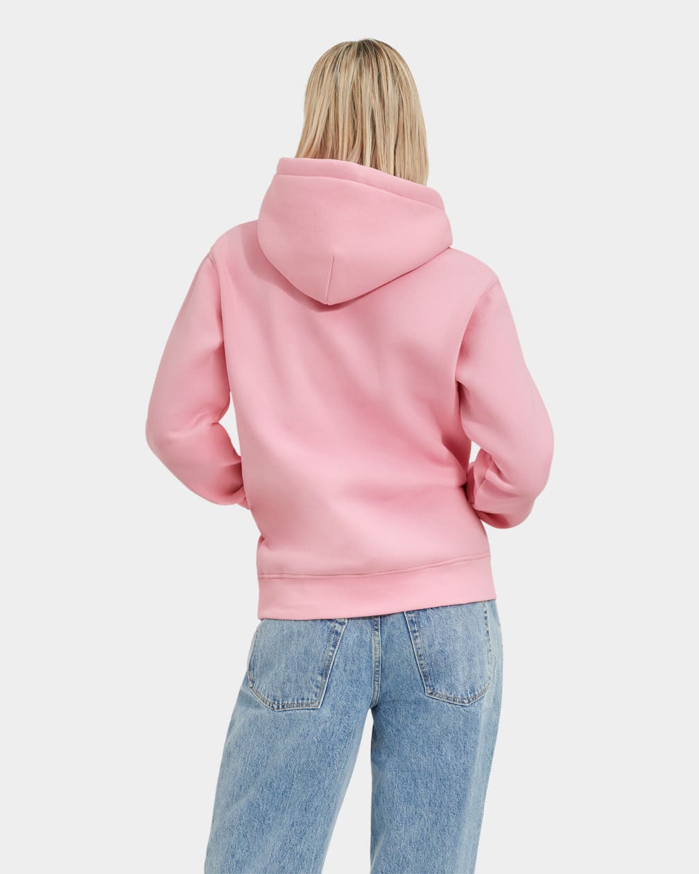 Pink Ugg Rey Fuzzy Logo Women Hoodie | 976540-ALP