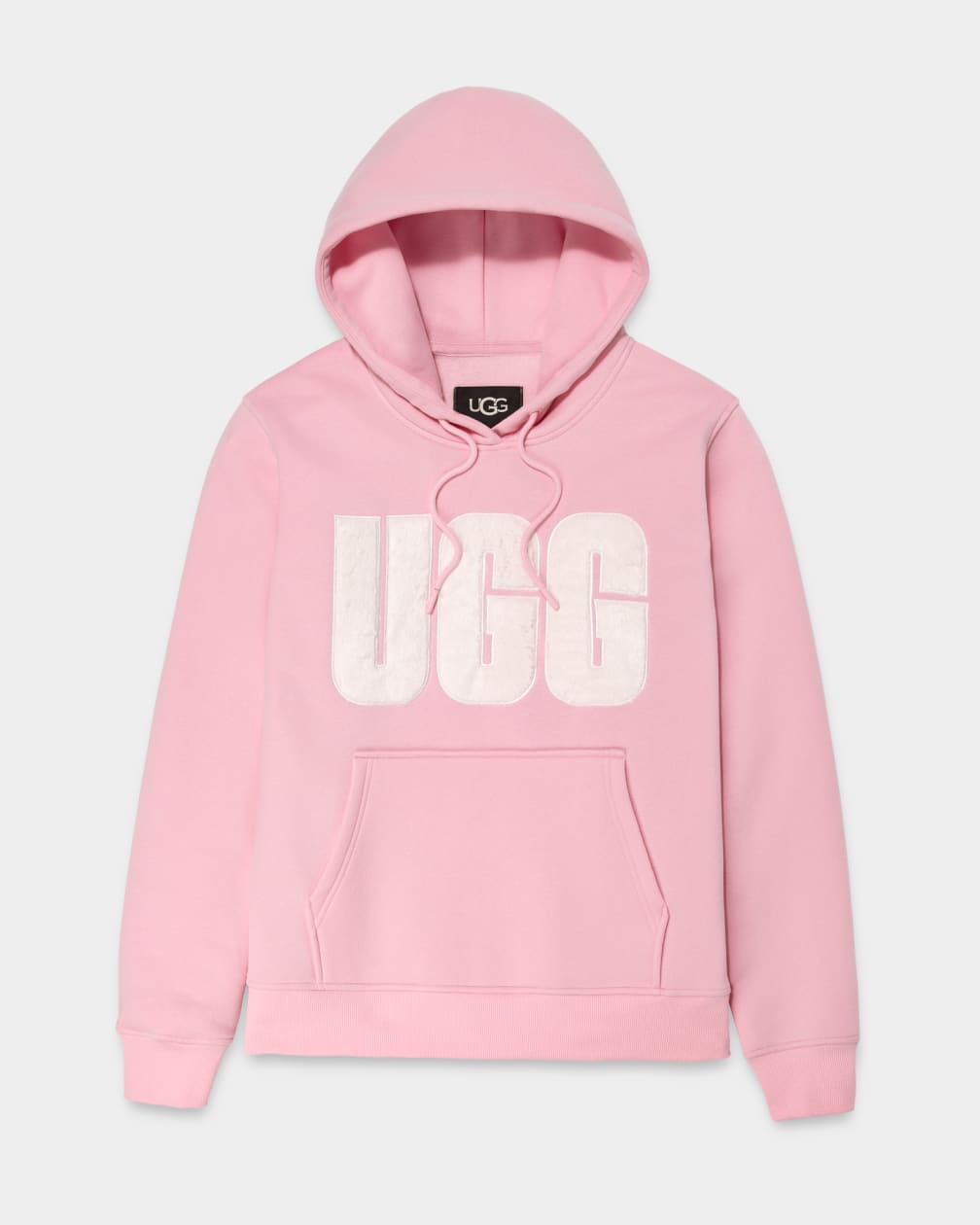 Pink Ugg Rey Fuzzy Logo Women Hoodie | 976540-ALP