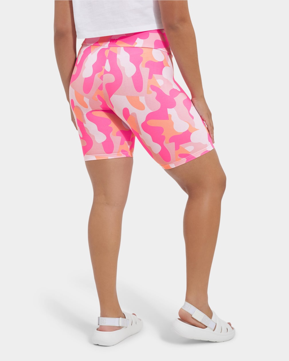 Pink Ugg Rilynn Biker Camo Women Shorts | 850394-RON