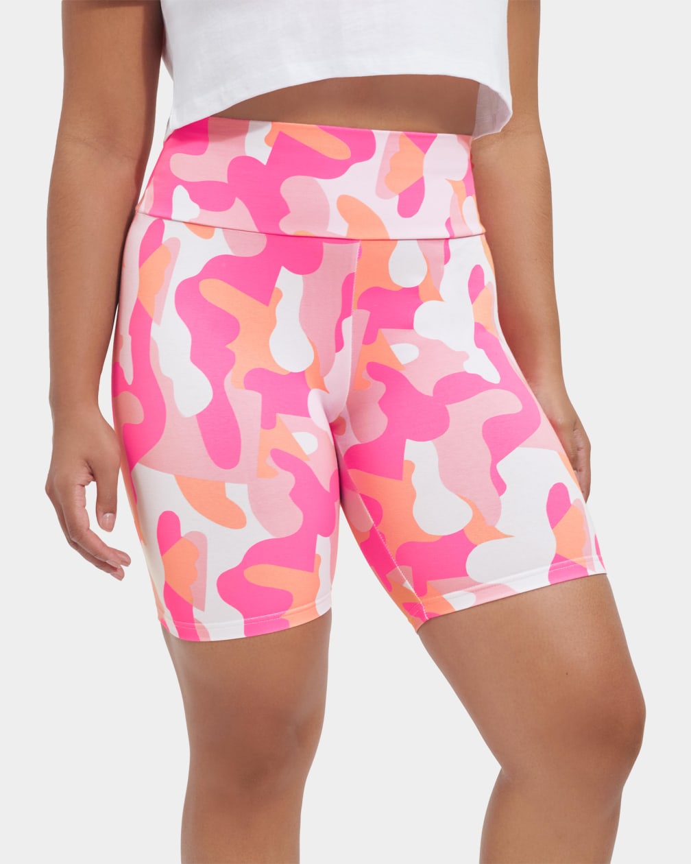 Pink Ugg Rilynn Biker Camo Women Shorts | 850394-RON