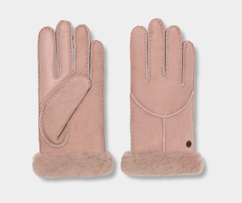 Pink Ugg Sheepskin Whipstitch Women Gloves | 531094-RTD