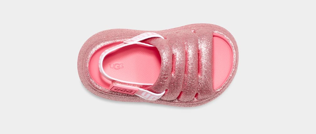 Pink Ugg Sport Yeah Glitter Kids' Sandals | 569182-MOS