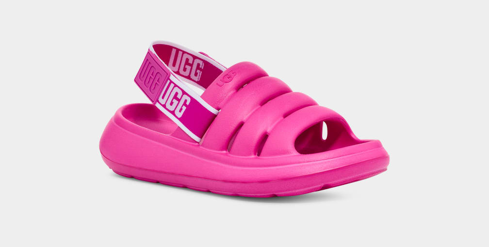 Pink Ugg Sport Yeah Women Slides | 637015-DNC