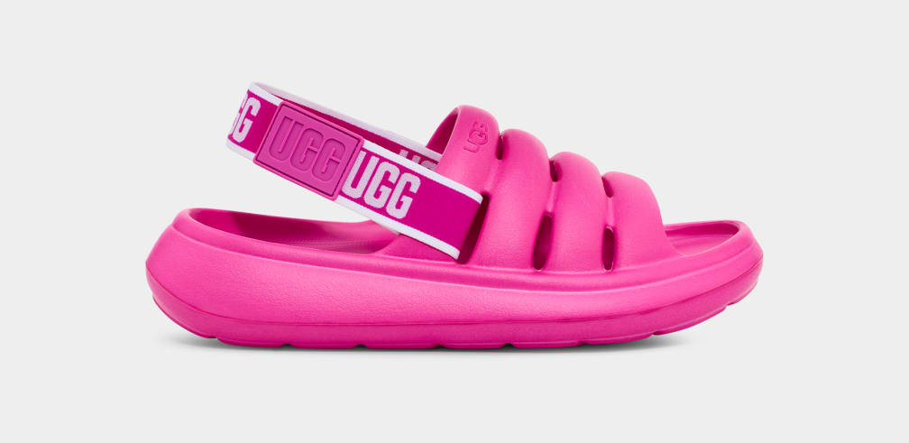 Pink Ugg Sport Yeah Women Slides | 637015-DNC