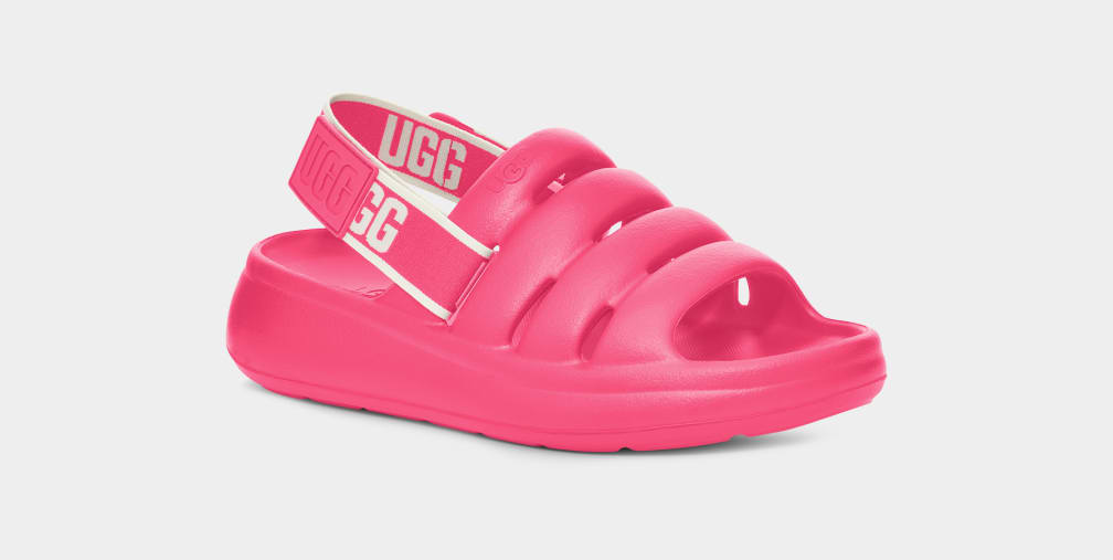 Pink Ugg Sport Yeah Women Slides | 734801-QID