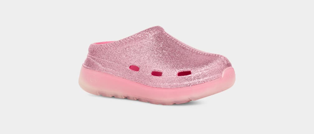 Pink Ugg Tasman Sport Glitter Kids' Sandals | 530816-TGE