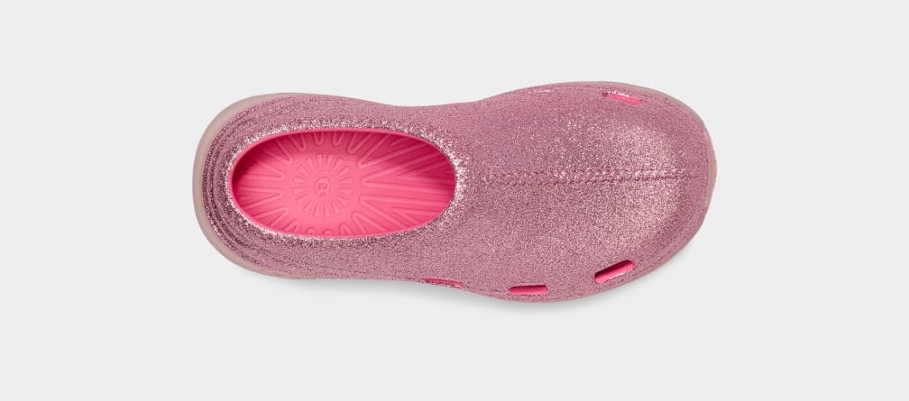 Pink Ugg Tasman Sport Glitter Kids' Sandals | 530816-TGE