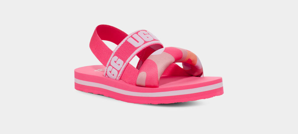 Pink Ugg Zuma Sling Camopop Kids' Sandals | 023974-OYM