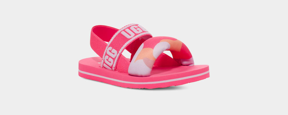 Pink Ugg Zuma Sling Camopop Kids' Sandals | 643810-ICJ