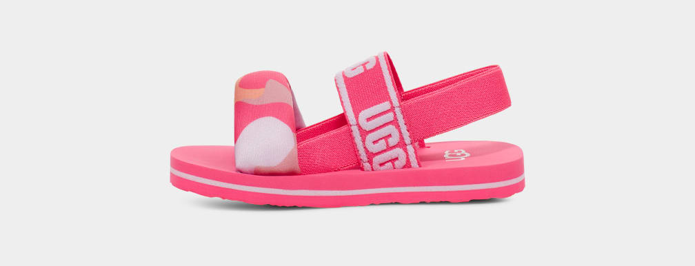 Pink Ugg Zuma Sling Camopop Kids' Sandals | 643810-ICJ