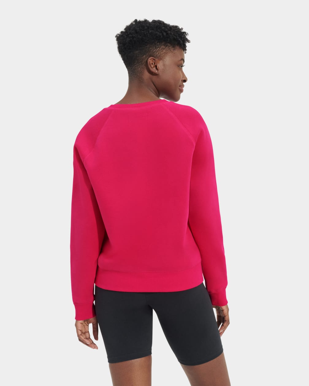 Pink / Dark Red Ugg Madeline Fuzzy Logo Crewneck Women Sweatshirt | 796180-FAP