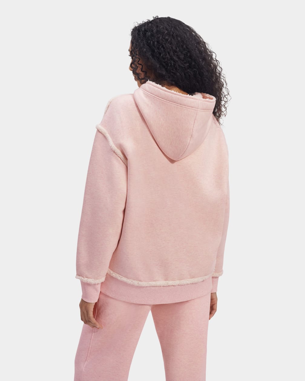 Pink / White Ugg Joanne B Fleece Logo Women Hoodie | 043629-ESZ