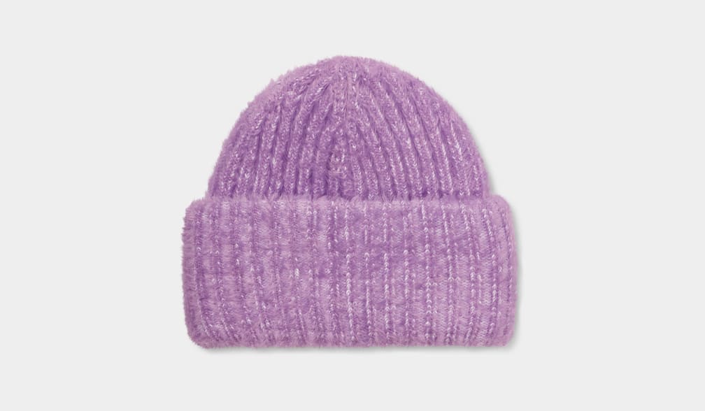 Purple Ugg Chunky Plush Cuff Women Beanie | 306875-QBJ