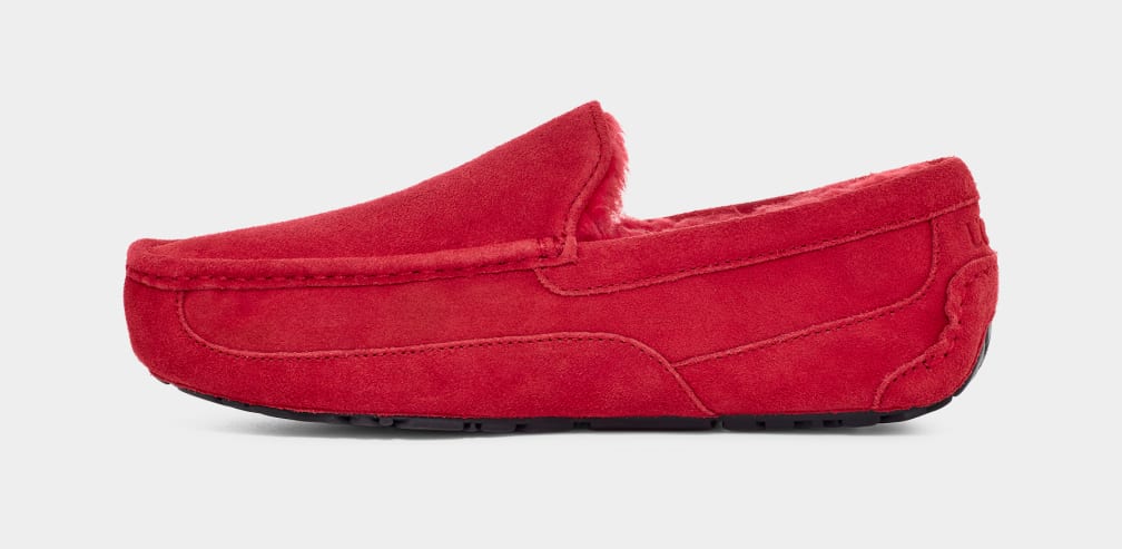 Red Ugg Ascot Men Slippers | 457936-JKV