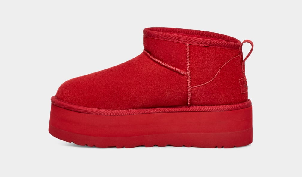 Red Ugg Classic Ultra Mini Women Platform Boots | 480236-BTX