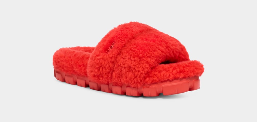 Red Ugg Cozetta Curly Women Slippers | 728593-RES