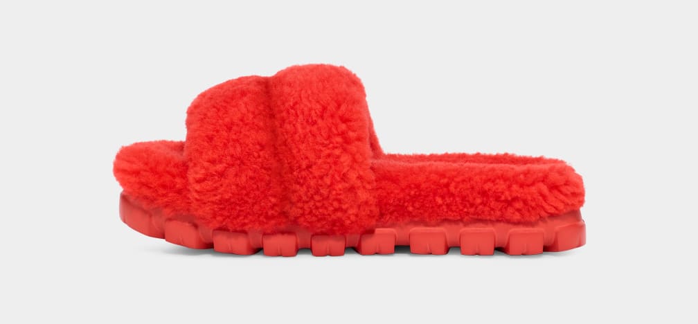 Red Ugg Cozetta Curly Women Slippers | 728593-RES