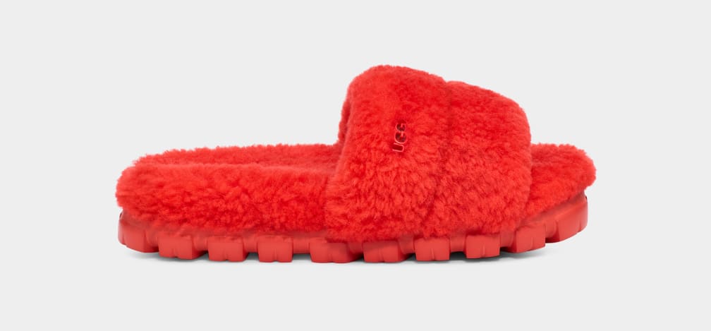 Red Ugg Cozetta Curly Women Slippers | 728593-RES