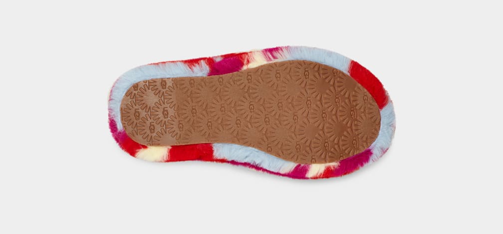 Red Ugg Fluff Yeah Camopop Kids' Slippers | 326105-LWJ