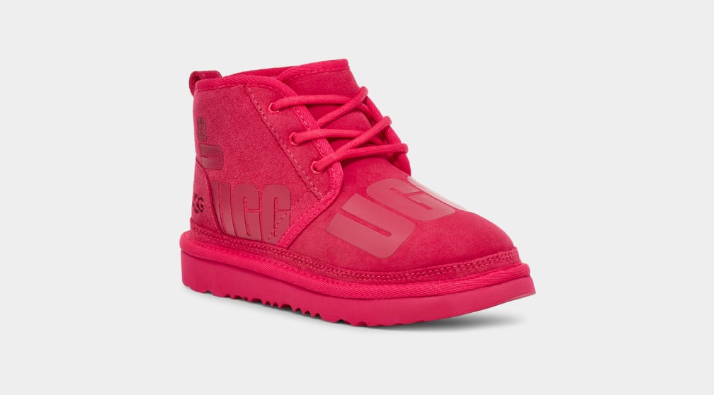 Red Ugg Neumel II Scatter Graphic Kids' Boots | 764859-NXQ