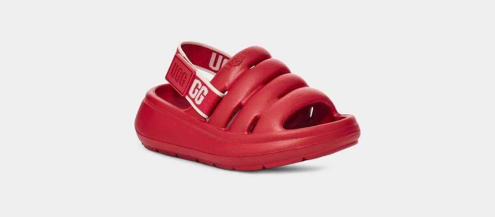 Red Ugg Sport Yeah Kids' Sandals | 961347-VPJ